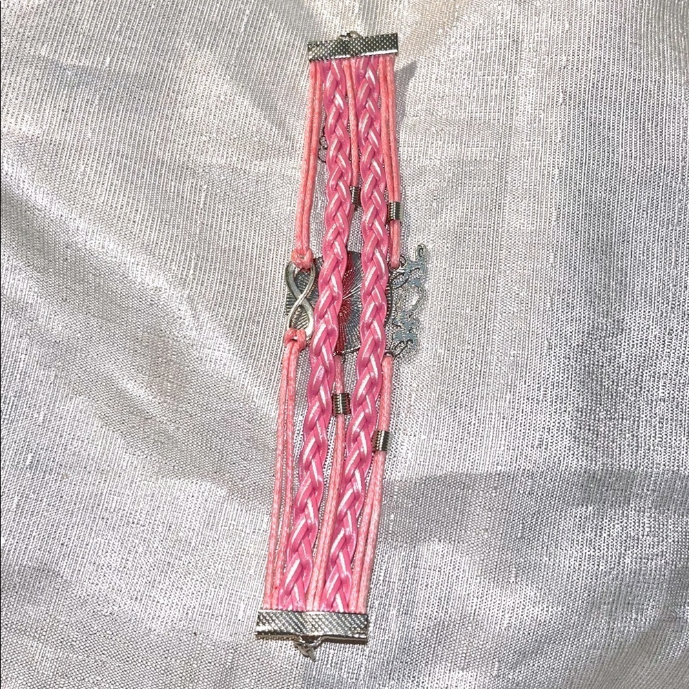 Breast Cancer Awareness Multi Strand Bracelet NEW Includes Free Gift from Closet - Picture 4 of 5